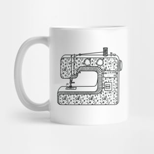 SewLalla Sewing Machine line art drawing Mug